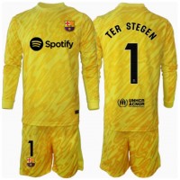 Barcelona Ter Stegen #1 Målvakt Hemmadräkt Barn 2024-25 Långärmad (+ Korta byxor)